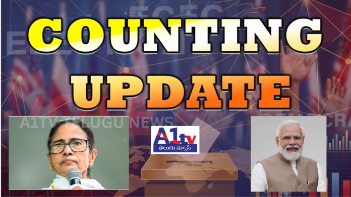 Vote counting in West Bengal elections showing BJP leading over TMC